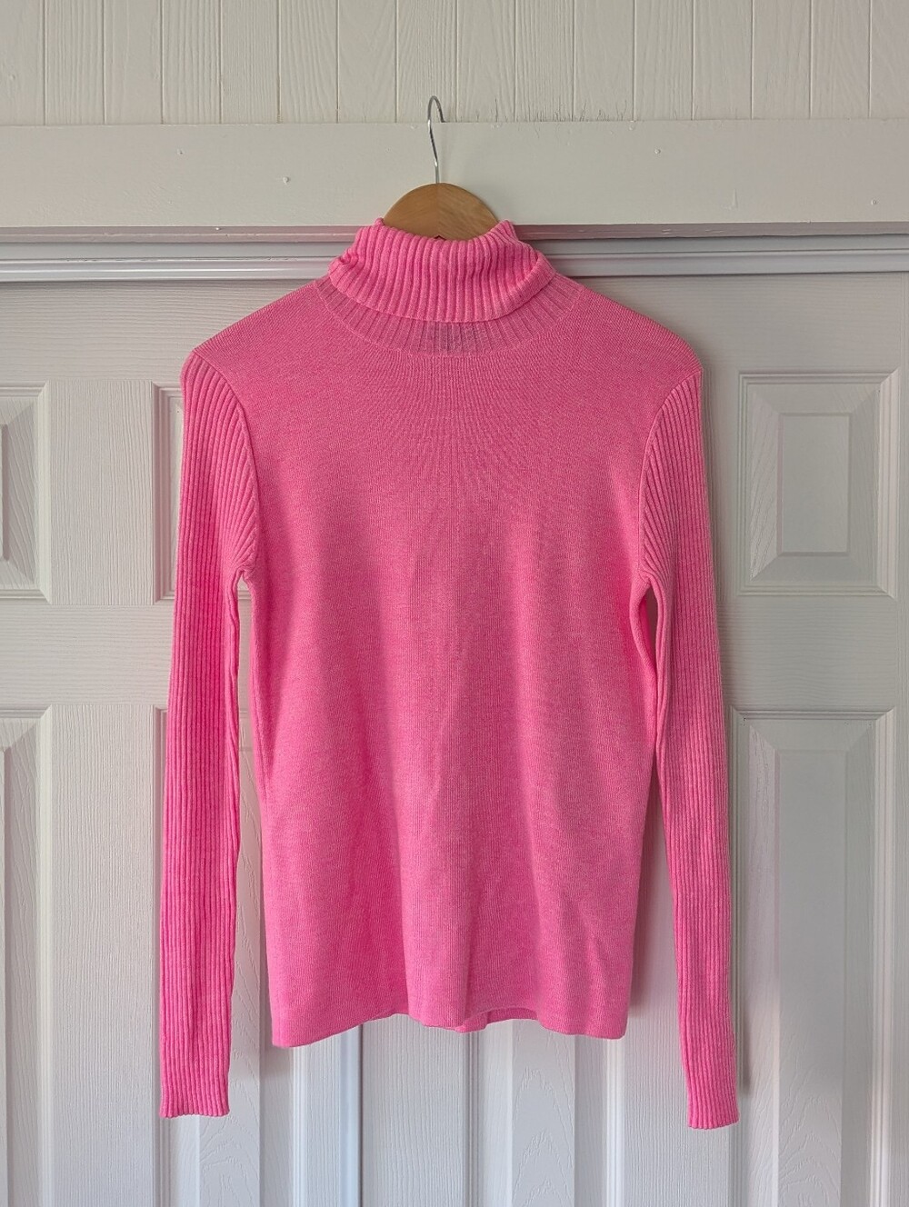 NWT J. Crew Pink Merino Wool Blend Turtleneck Long Sleeve Sweater Top Winter M